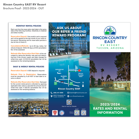 Rincon Country Rates Brochures (Tri-Fold)