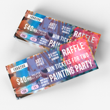 An example of custom event tickets printing without perforation available from CdesignsPrint.