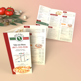 Custom trifold menu printing available from CdesignsPrint.