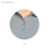 A grey color swatch for a custom women's embroidered polo shirt from CdesignsPrint.