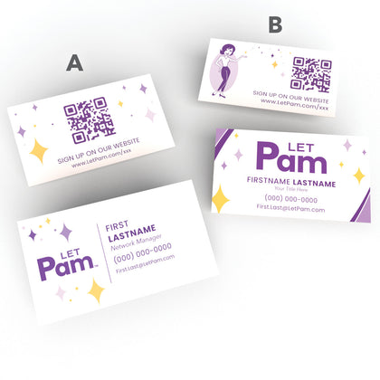 Let Pam Business Cards (Economy, 14 pt High Gloss)