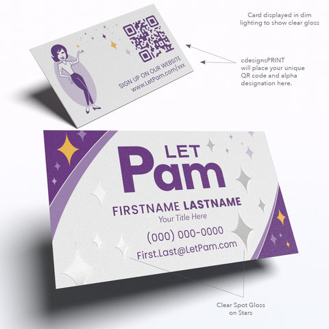 Let Pam Business Cards (Shimmery, 16 pt Spot Gloss)