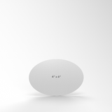 An illustration of the size of an oval postcard magnet from CdesignsPrint.