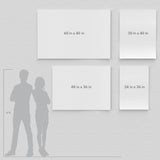 An illustration of 4 size options for large format custom poster printing from CdesignsPrint.