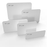 Size options for custom printed rounded rectangle corrugated signs available from CdesignsPrint.