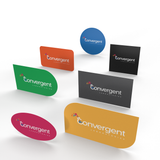 A colorful collection of custom printed advertising stickers available from CdesignsPrint.