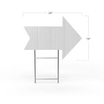 An illustration of the dimensions of custom printed yard signs with stakes available from CdesignsPrint.