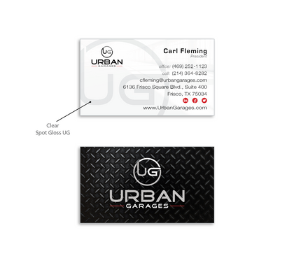 Urban Garages Business Cards (Shimmery 16 Pt. Spot Gloss)
