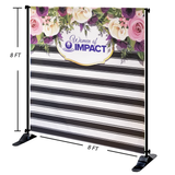 An example of a custom printed backdrop banner stand available from CdesignsPrint.