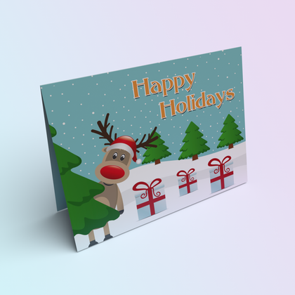 An example of custom printed business holiday cards available from CdesignsPrint.