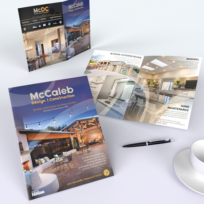 An example of a half fold custom brochure available from CdesignsPrint. 