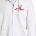 A custom embroidered hoodie with full zipper available from CdesignsPrint.