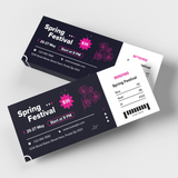 An example of custom event ticket printing without perforation from CdesignsPrint.