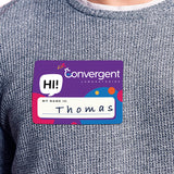 Custom printed name tag stickers available from CdesignsPrint.