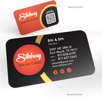 An example of custom printed raised foil business cards available from CdesignsPrint.