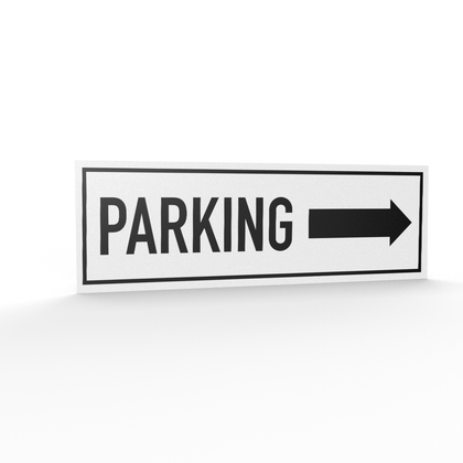 An example of a custom printed rectangle aluminum parking sign available from CdesignsPrint.