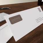 An example of custom printed return address labels on a roll available from CdesignsPrint.