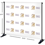 An example of a custom printed step and repeat backdrop banner stand available from CdesignsPrint.