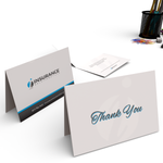 An example of custom thank you cards for business available from CdesignsPrint.