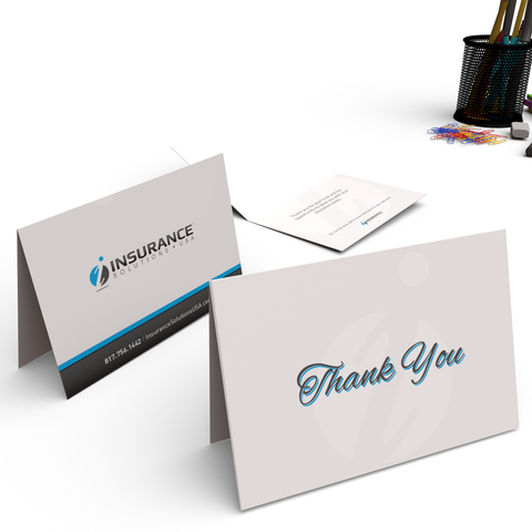 An example of custom thank you cards for business available from CdesignsPrint.