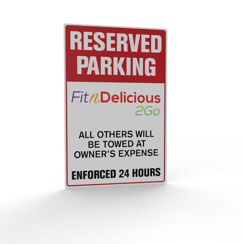 An example of customized rounded rectangle aluminum signs available from CdesignsPrint.