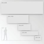 An illustration of size options for customized vinyl banners available at CdesignsPrint.