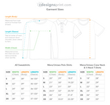 A size chart for plus size custom hoodie sweatshirts from CdesignsPrint