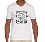 An example of mens unisex plus size V-neck T-shirts custom printed by CdesignsPrint.
