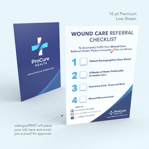 ProCure Health Wound Care Checklist Postcards (5" x 7")