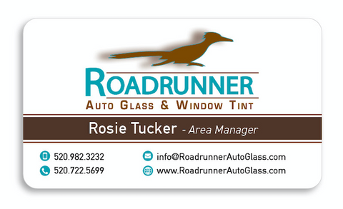 Roadrunner Auto Glass Business Cards (Premium 16 Pt. Low Sheen)