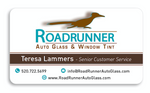 Roadrunner Auto Glass Business Cards (Premium 16 Pt. Low Sheen)