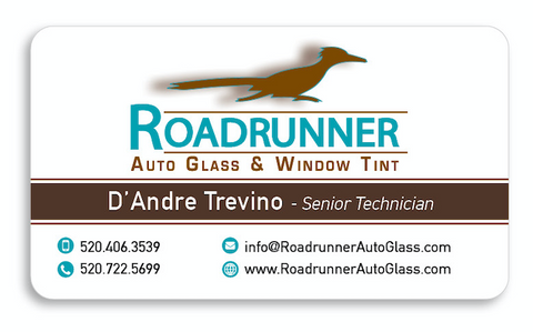 Roadrunner Auto Glass Business Cards (Premium 16 Pt. Low Sheen)