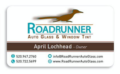 Roadrunner Auto Glass Business Cards (Premium 16 Pt. Low Sheen)