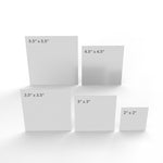 An illustration of the five size options for custom branding stickers available from CdesignsPrint.