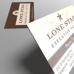 An example of custom printed thick business cards with colored edge in black. Available from CdesignsPrint.