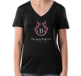 An example of a custom printed womens V-neck T-shirt available from CdesignsPrint.